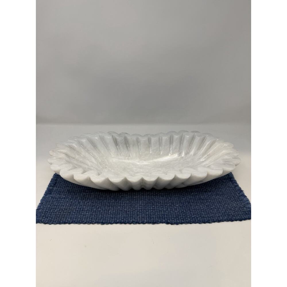 Marble Ruffle Bowl, Marble Oval Ruffle Bowl, Marble Fluted Bowl, Marble Scallop